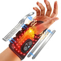 Red Light Therapy Wrist Brace with Heat &amp; Massage, Carpal Tunnel Wrist Night Support with 3 Metal Splints for Women &amp; Men, 3000mAh Controller 3-in-1 50 LEDs Infrared Light (Right Hand)