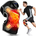 Upgrade Knee Massager with Heat 4 Vibration & Red Light Therapy Knee Brace, X-Shape boosts Light Absorption by 30%, Cordless 660nm&850nm Infrared Light Therapy Knee Wrap for Elbow/Shoulder Black
