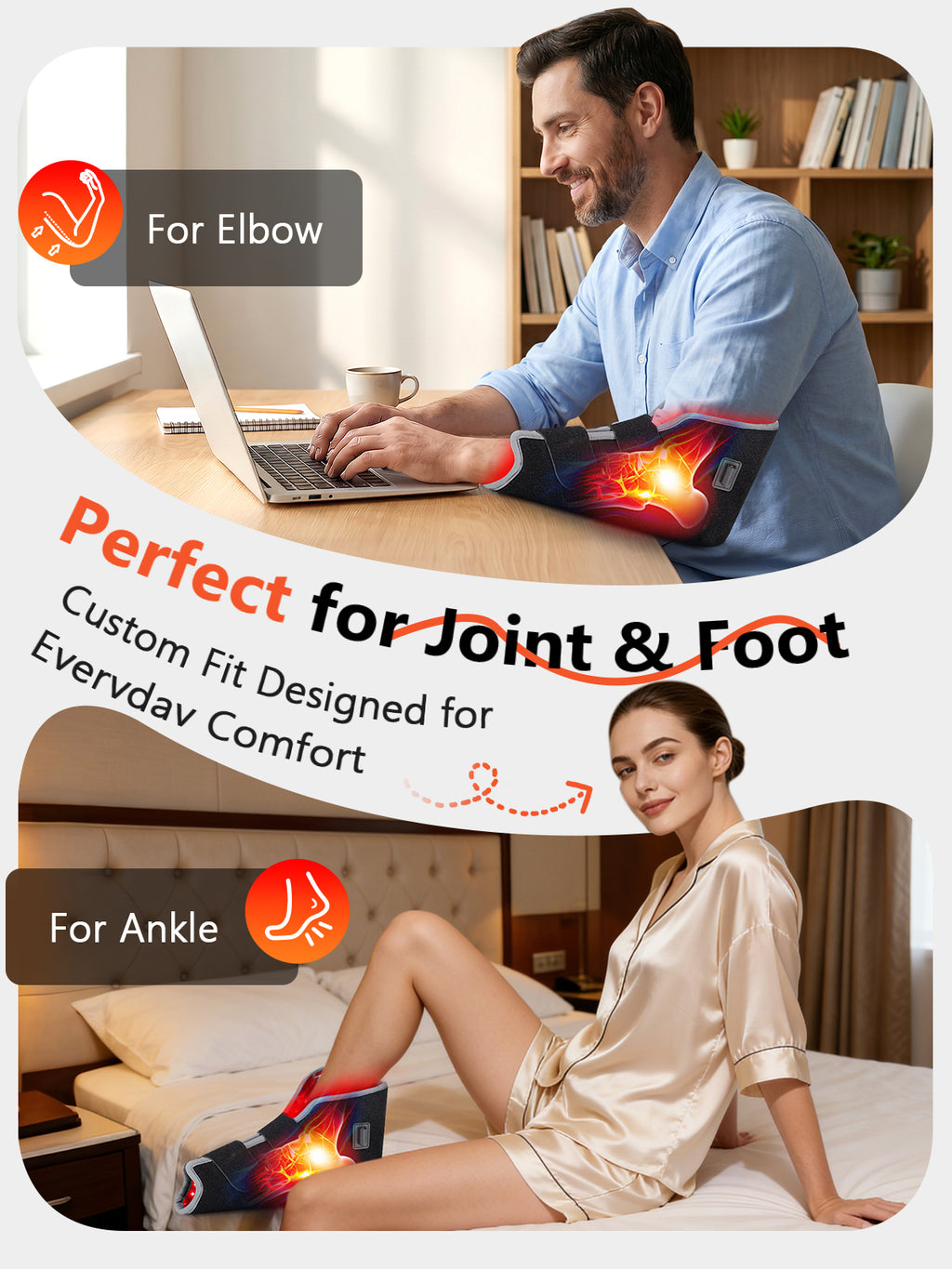 102 LEDs Red Light Therapy for Feet Ankle with Heat
